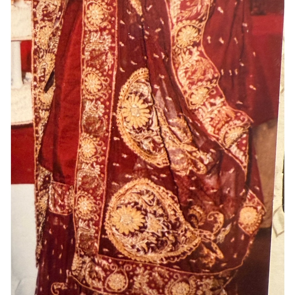 Red and Gold Embroidered Saree